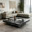 Modern Black Square Faux Marble Coffee Table