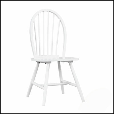 Ensemble de table de salle à manger blanche 5 pièces avec 4 chaises Windsor, style campagnard pour une salle à manger décontractée et élégante