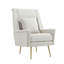 Vista Mid-Century Modern Faux Mohair Upholstered Lounge Chair in Ecru-134465738