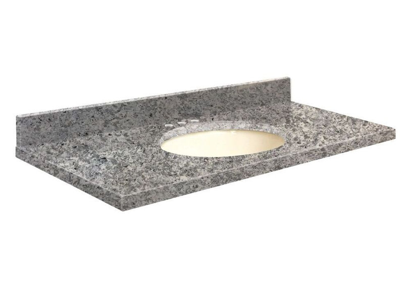 Dessus de salle de bain simple 49 po meuble-lavabo, Biscuit, Central de 4 po, Luxe noir