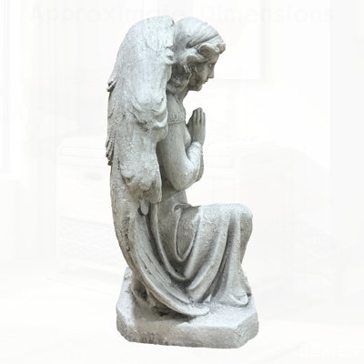 Statue d'ange en prière en oxyde de magnésium résistant aux intempéries, pour la décoration extérieure du jardin et de la pelouse, sculpture ornementale de chérubin