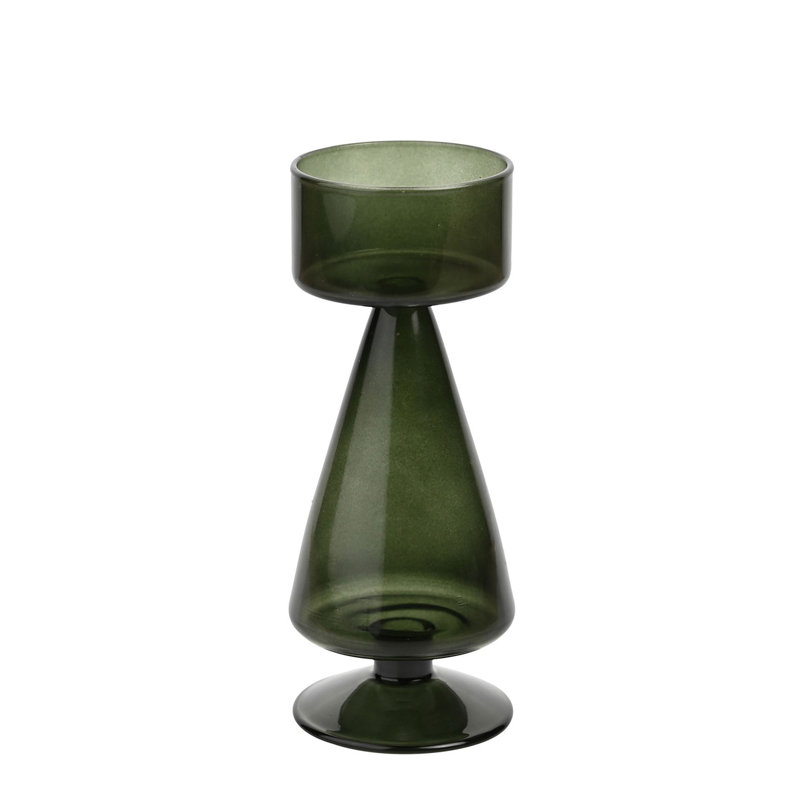 Glass Tabletop Tealight Holder, 4.92 H x 1.97 W x 1.97 D cm