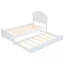 Lit plateforme simple en bois avec tête de lit et lit gigogne simple