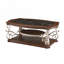 Coffee Table With Birch Middle Shelf ,Metal Legs