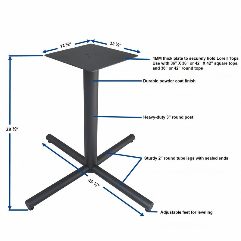 Base de table d'hôtellerie / conférence X, Noir, noir, noir, noir, H 30 po x l 45 po x P 45 po
