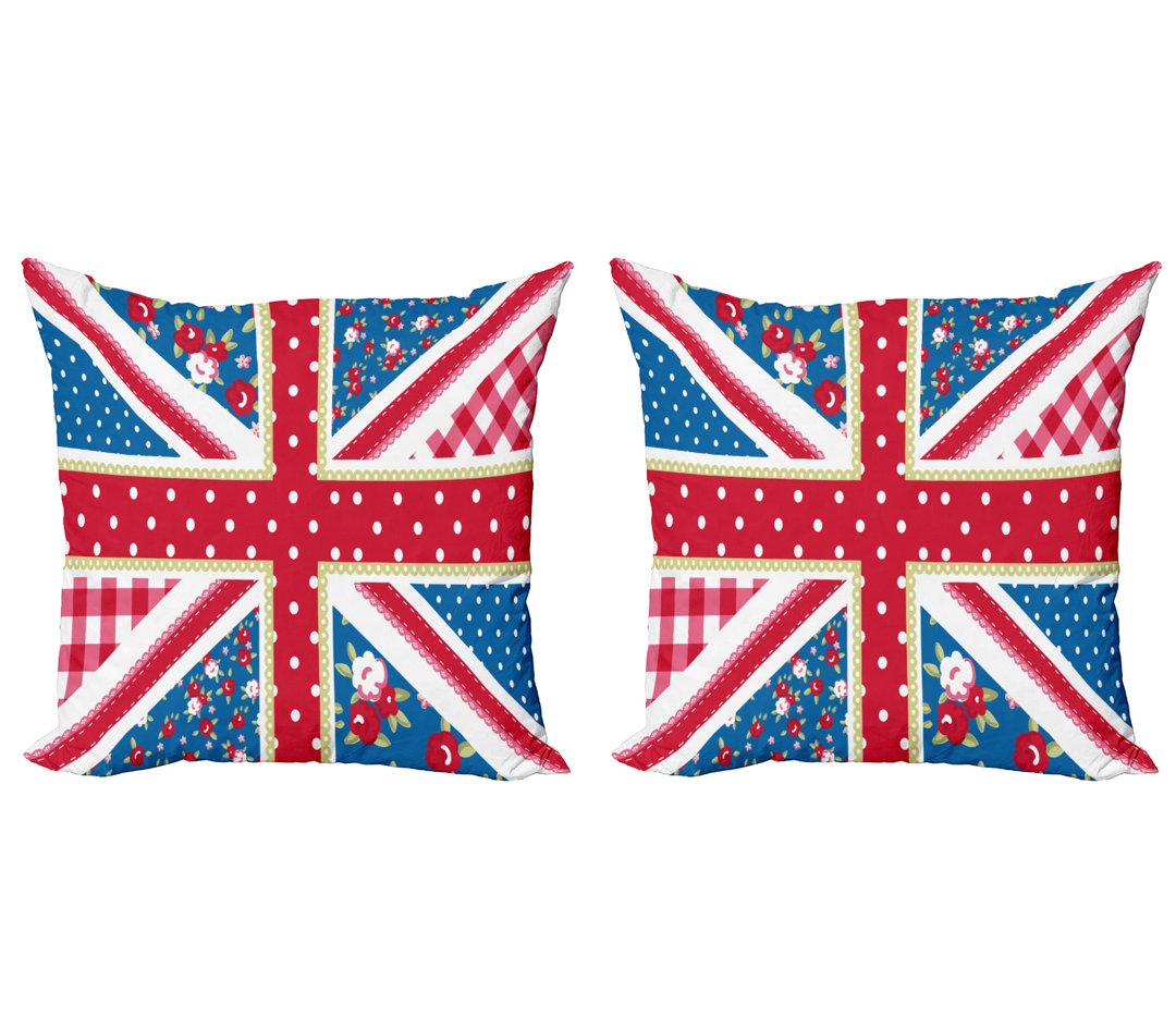 Kissen Kissenbezug, Britische Flagge Floral, Multicolor