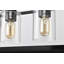 Lustre rectangulaire 5 lumières pour îlot de cuisine noir antique avec abat-jour en verre bullé-256218330