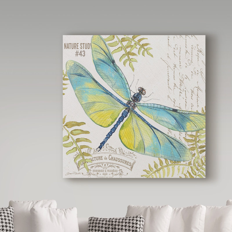 «Botanical Dragonfly 2» par Deagen, impression sur toile tendue, H 14 po x l 14 po x P 2 po