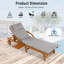 Ensemble de 2 chaises de patio réglables réglables en bois d'acacia moderne près de la piscine