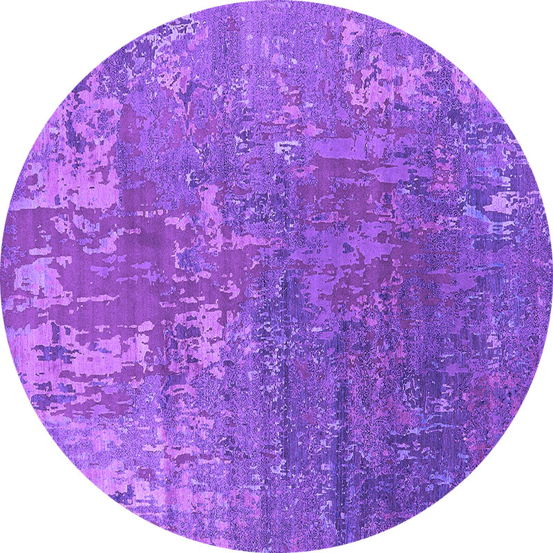 Tapis mauve Mid-Century Modern 2833, Rond 7 pi