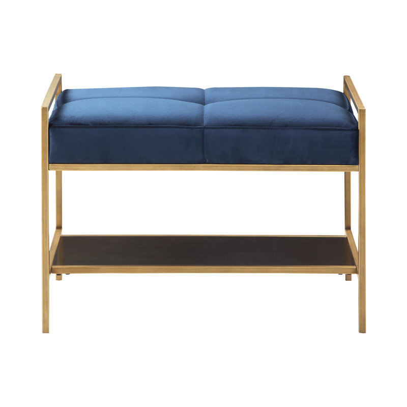 Banc de rangement en métal Jeteron, Bleu marine