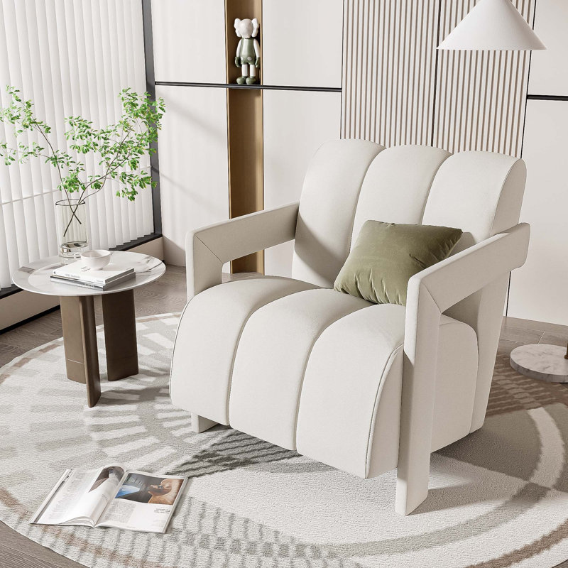 Ensemble de 2 fauteuils l 26,3 po, Polyester blanc