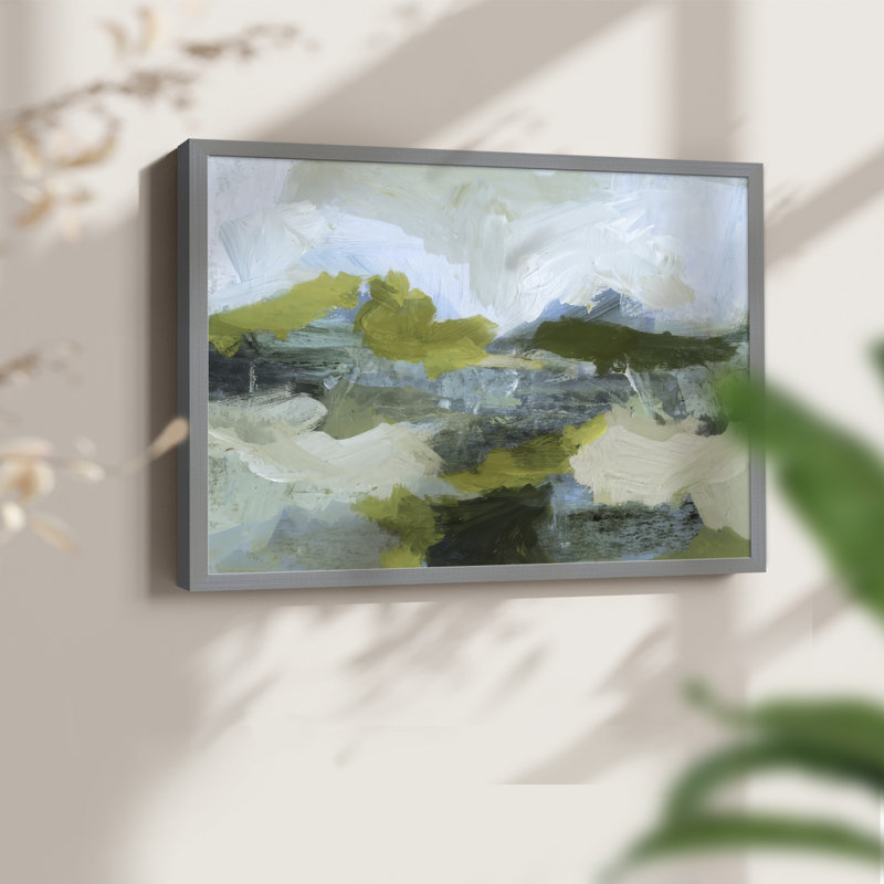 Geothermal Patchwork II -Framed Print - Restickable, 11" H x 14" W, Gray