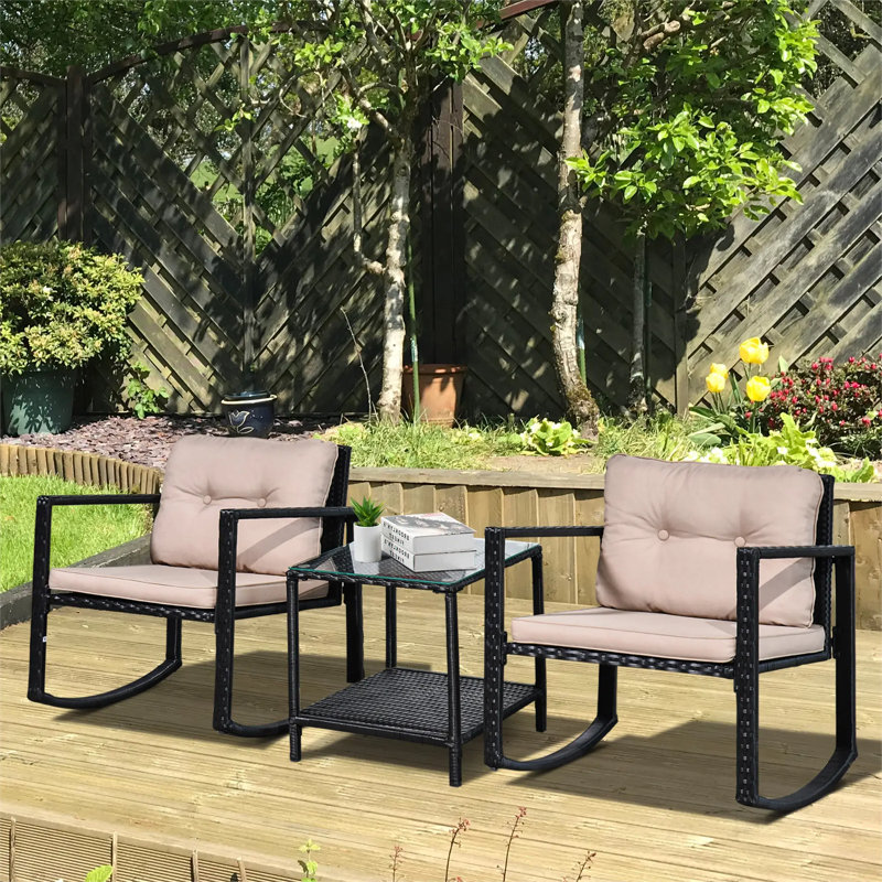 2 - Person Wicker Patio Dining Set with