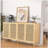 4 Doors Buffet Storage Cabinet, Console Sideboard for Kitchen Dining Room Entryway, Oak