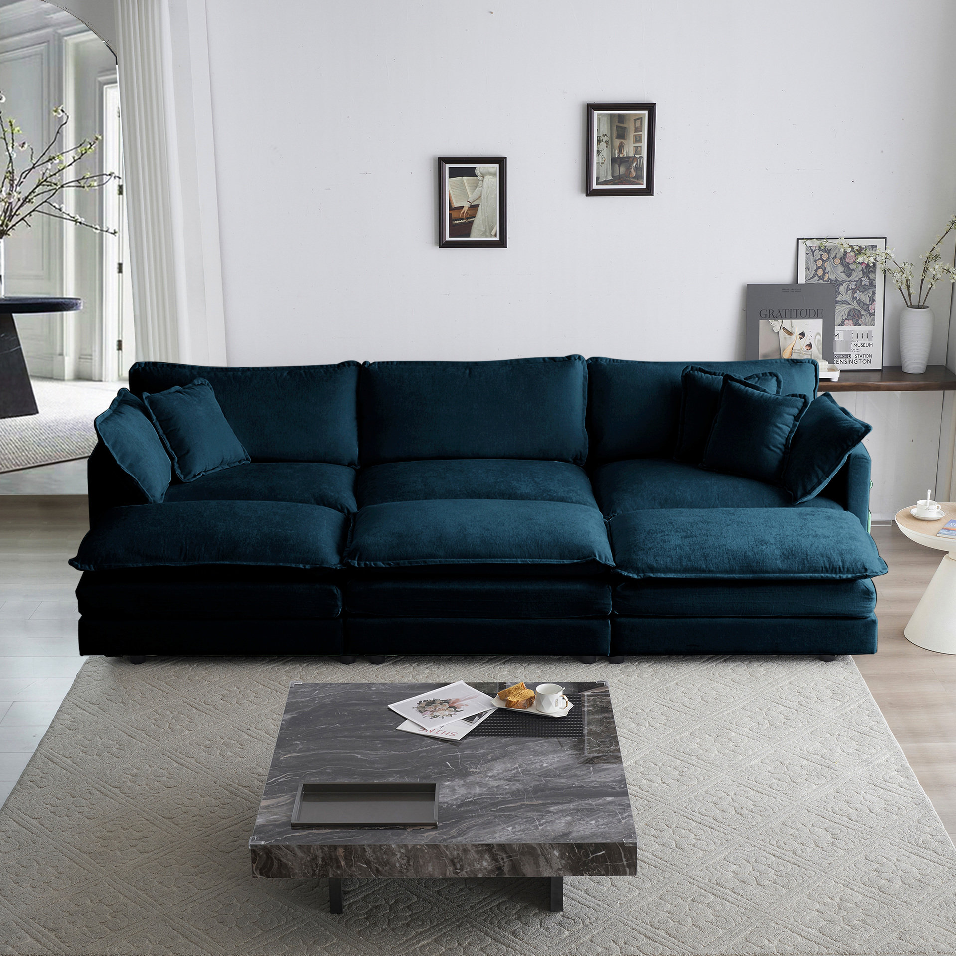 Hokku Designs 6 Modular With 3 Ottomans And Comfortable Upholstery In ...