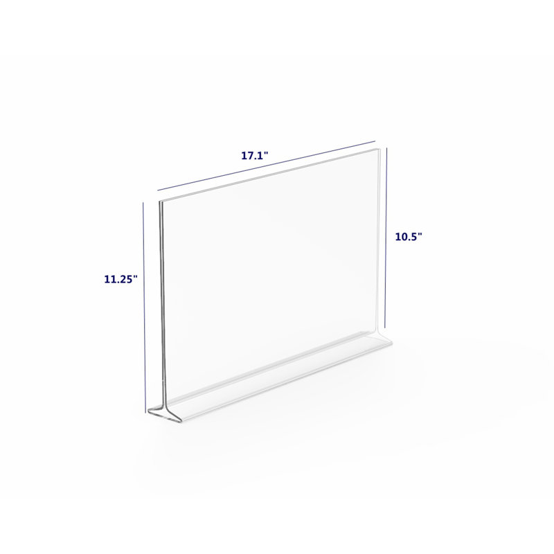 Fixturedisplays® 6PK 17X11" Clear Polystyrene Sign Holder Picture Frame Photo Menu Holder Countertop Display Rack 11193-3-17X11-6PK Peel Off Protectiv