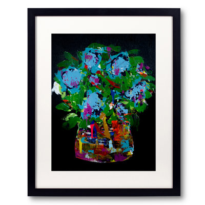Flowers On Black Print by Jphono 1