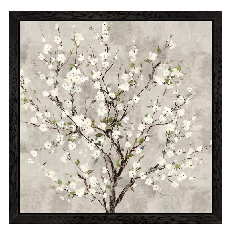 Bloom Tree by Asia Jensen - Print on Canvas, 93.98 cm H x 93.98 cm W, Black Framed