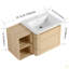 Meuble-lavabo mural 36 po avec lavabo en céramique et tablettes de rangement et 1 porte à fermeture en douceur, emballage KD, contreplaqué