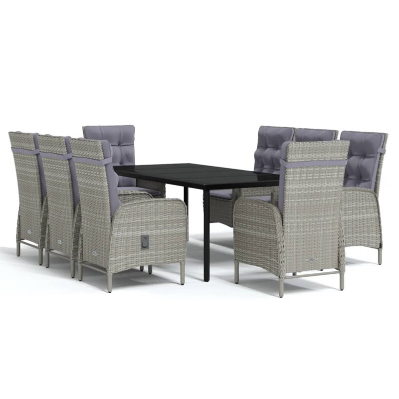 Ensemble repas pour 6 personnes Pattaya, Gris, H 29,1 po x L 78,7 po x l 39,4 po, 8