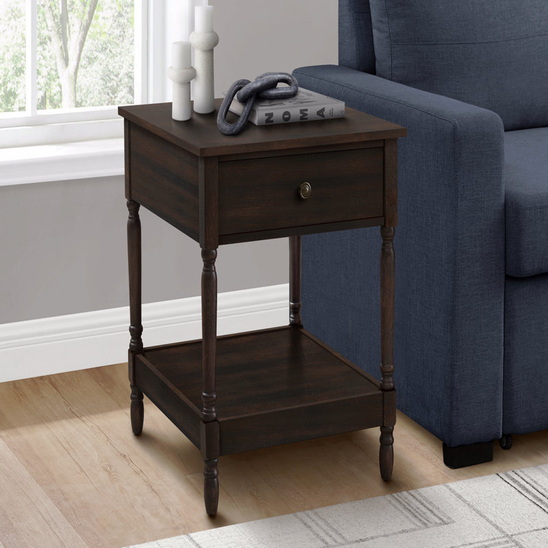Table d'appoint, 2 niveaux, table de bout, table d'appoint, carré, table de chevet, lampe, placage, traditionnel