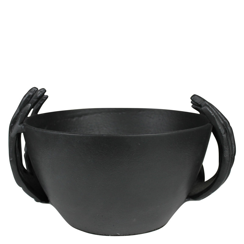 Bol avec mains squelettes, noir