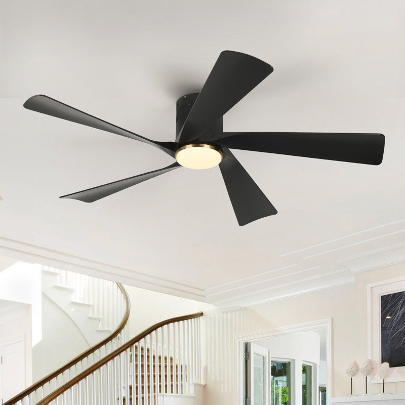 Ventilateur de plafond moderne de 52 po avec lumière et télécommande à 3 lumières à intensité variable réversible à mémoire de forme CC