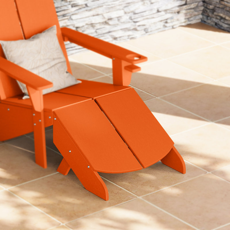 Repose-pieds moderne en poly, Orange