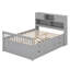 Base de lit plateforme capitaine avec bibliothèques de rangement et tablettes, quatre tiroirs-192289574