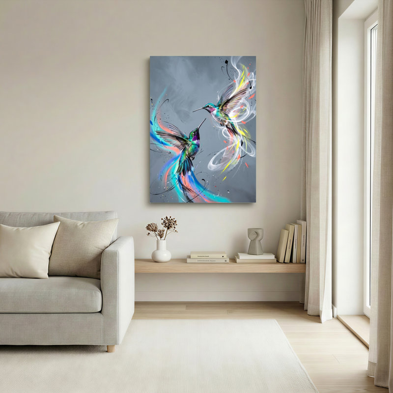 Ensemble de 1 tableau sur toile représentant un colibri, 48"H x 32"W, Wrapped Canvas