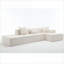 Canapés modulaires | Canapé modulaire moderne en L pour salon, orienté à droite | Beige | Polyester