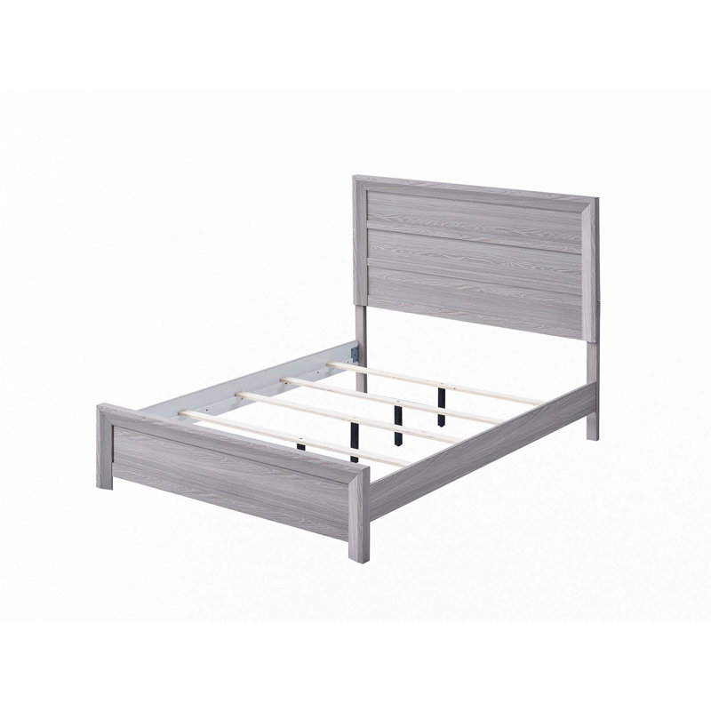 Wooden  Platform Bed, Grey, Full