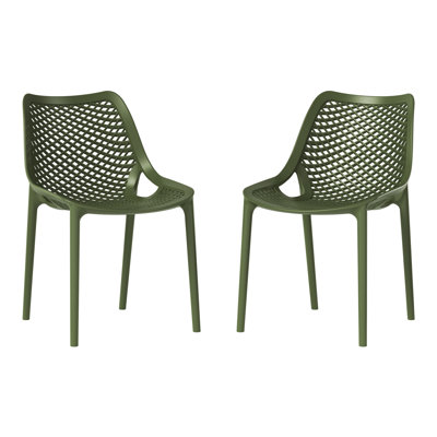 Outdoor Stacking Dining Side Chair by Latitude Run