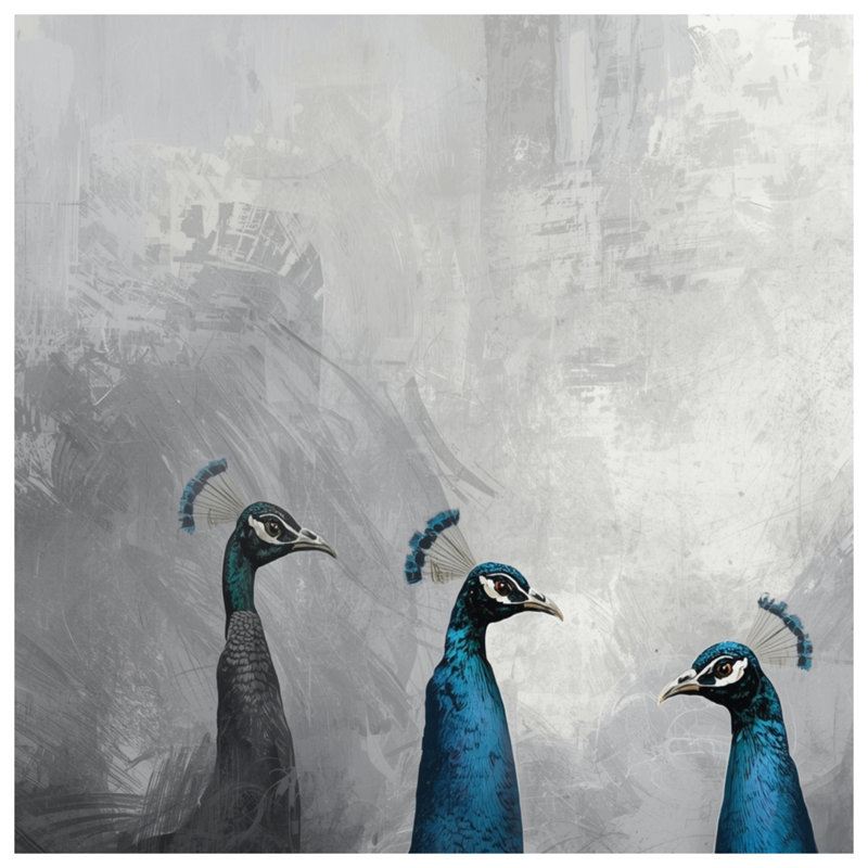 Groupe de couvertures Peacocks, 50in W x 60in H