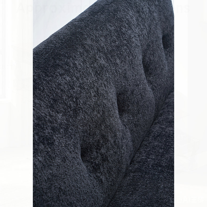 Canapé moderne avec coussins de siège et de dossier à compression, structure à accoudoirs en acier pour la durabilité, tissu chenille pour le confort