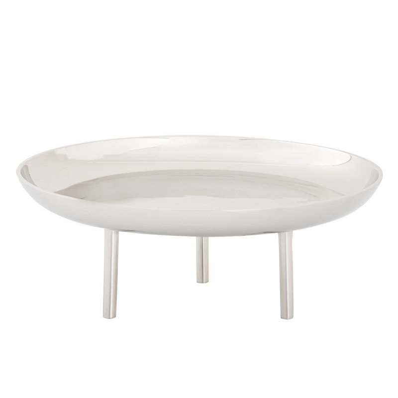Assiette Kiser - grand nickel, Nickel poli, H 5 po x l 12,5 po x P 12,5 po