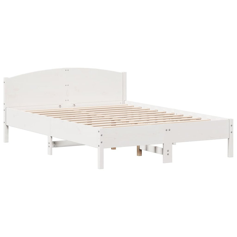 Peggy Solid Wood Bed, White, Kingsize (5')