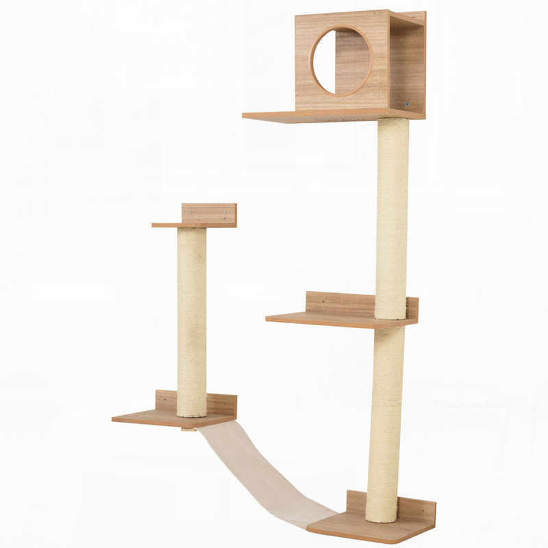 Wall-Mounted Multi-Level Cat Tree Activity Tower