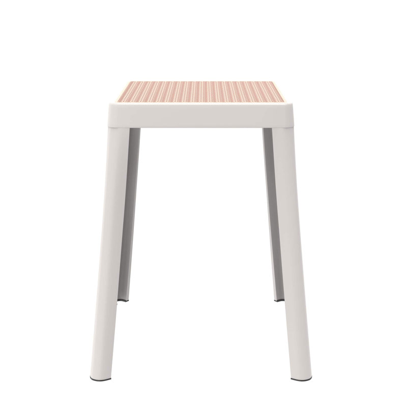 Tabouret carré en plastique empilable Dantoni, Blanc