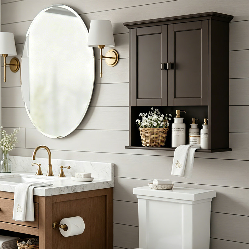 Rangement mural Winland requis au-dessus de la toilette, Espresso