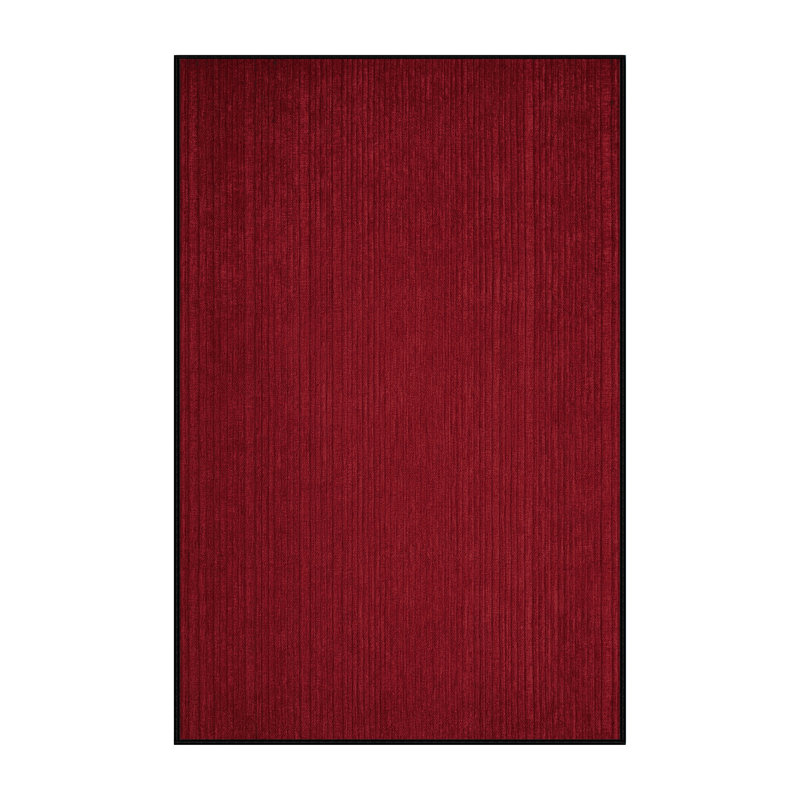 Machine Washable Solid Red Area Rug