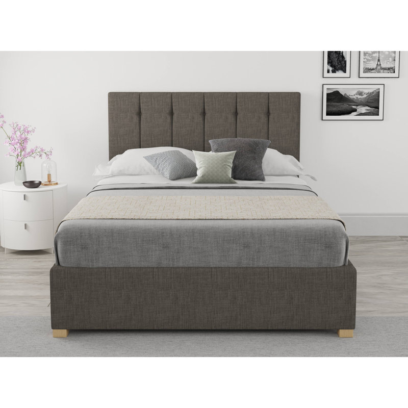 Hutridge Upholstered Lift Up Storage Bed, Super King (6'), Slate