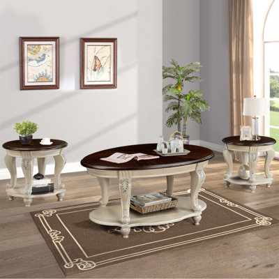 Ensemble de table basse, table basse et deux tables de bout Living Room 3 pièces pour bureau, salon, appartement
