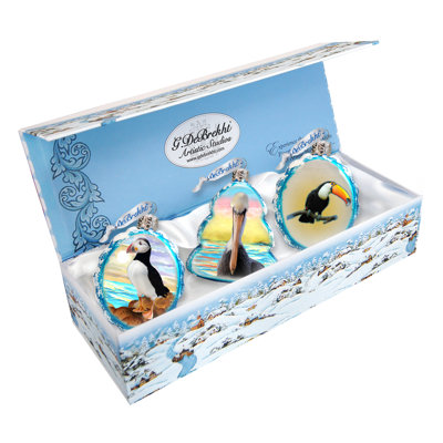 Sea Birds Holiday Shaped Ornament Set