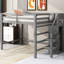 Full Size Loft Bed With Grey Built-in Storage And Mounting Facilities - Bedroom Asset Multi-purpose Stairs Space-1439397550