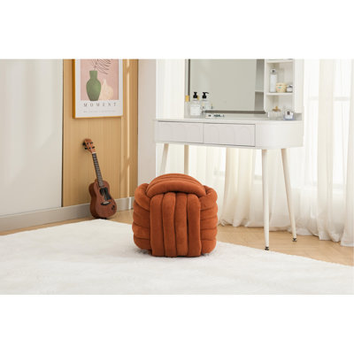 Repose-pieds en chenille - élégant et confortable en orange. 19,63 po Profondeur x largeur 17,88 po, hauteur de 14,75 lb Chenille douce, rembourrée de mousse, cadre en bois, capacité de 250 lb, orange facile à nettoyer