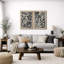 Abstrait botanique, "Boho, art floral noir et beige, images murales abstraites de style Mid-Century, impression sur toile encadrée, 2 pièces"-91069174-91069172