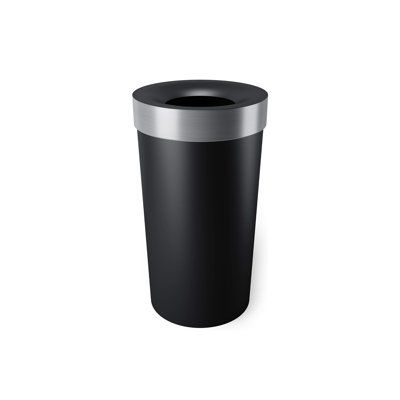 16-Gallon Kitchen Trash Can With Open Top,Sturdy,Black
