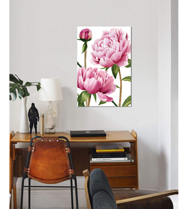 « winsome pivoines i », reproduction sur toile, H 40 po x l 26 po x P 1,5 po, Toile tendue